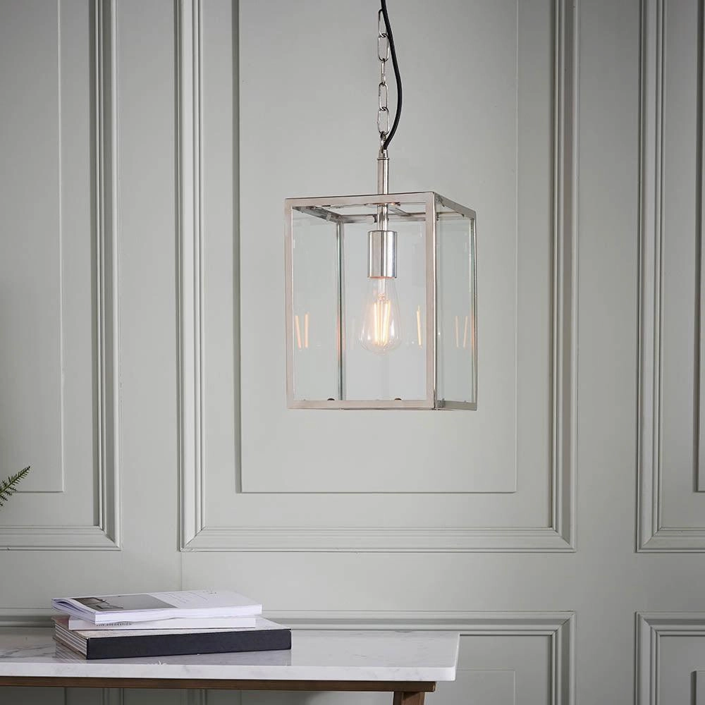 Endon Hadden 1 Light Nickel Pendant Ceiling Light