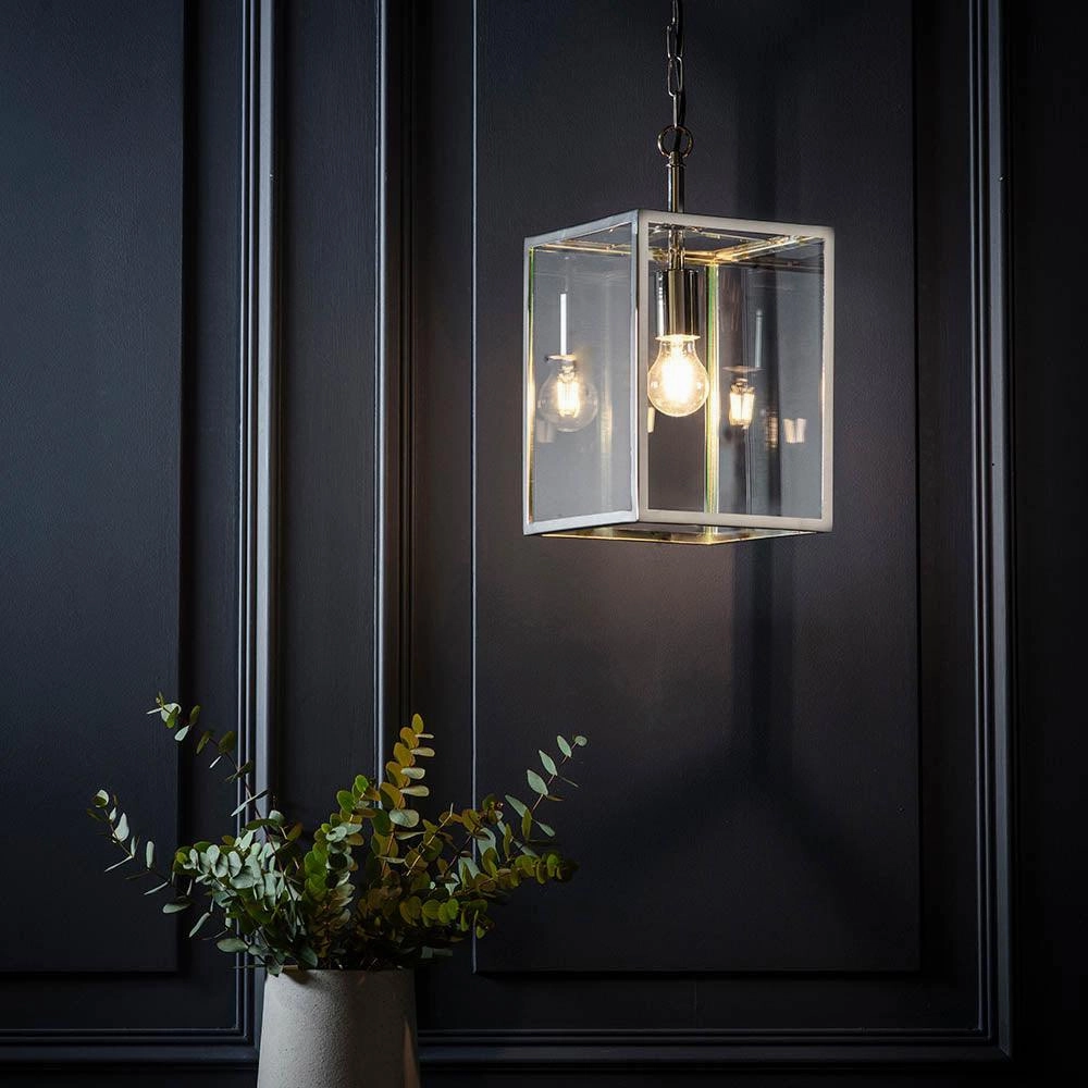 Endon Hadden 1 Light Nickel Pendant Ceiling Light
