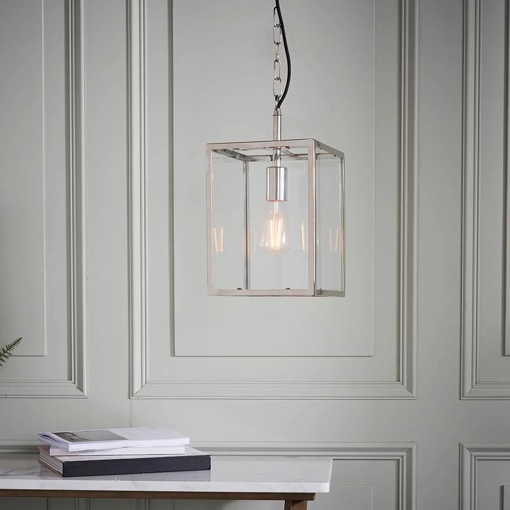 Endon Hadden 1 Light Nickel Pendant Ceiling Light