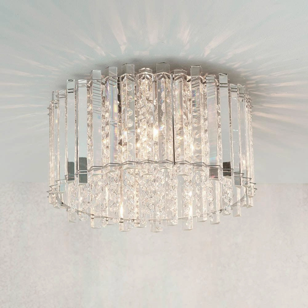 Endon Hanna 4 Light Flush Polished Chrome Ceiling Light
