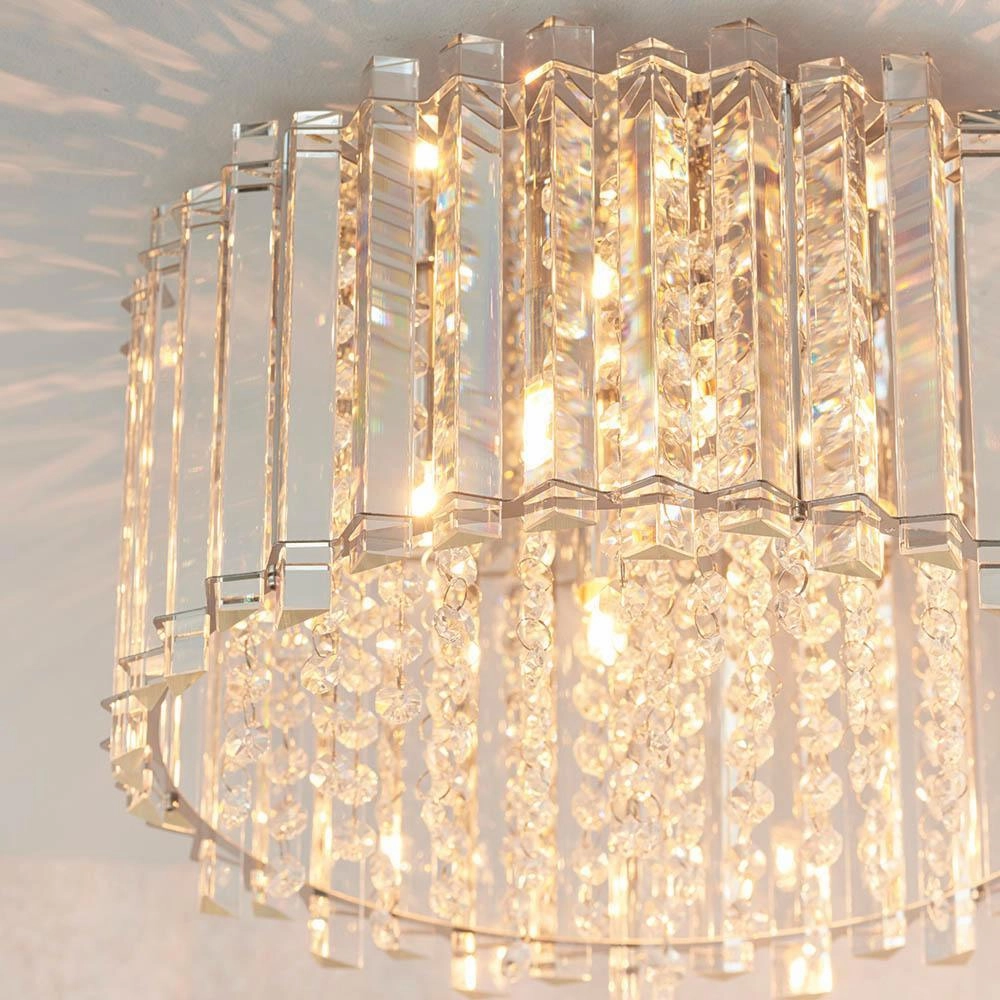 Endon Hanna 4 Light Flush Polished Chrome Ceiling Light