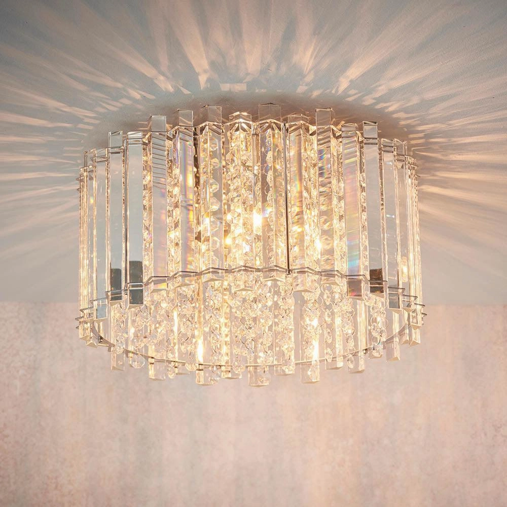 Endon Hanna 4 Light Flush Polished Chrome Ceiling Light