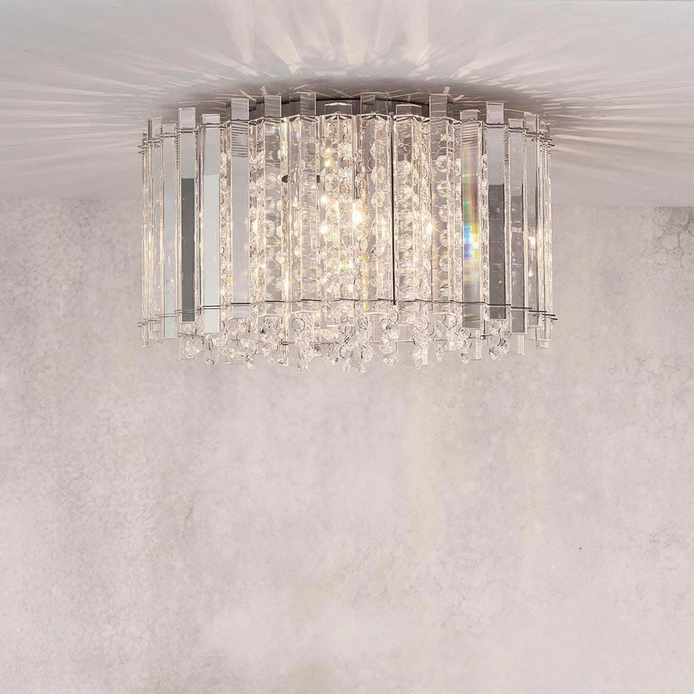 Endon Hanna 4 Light Flush Polished Chrome Ceiling Light