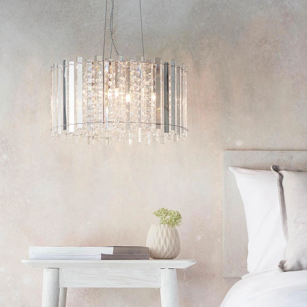 Endon Hanna 5 Light Polished Chrome Pendant Ceiling Light