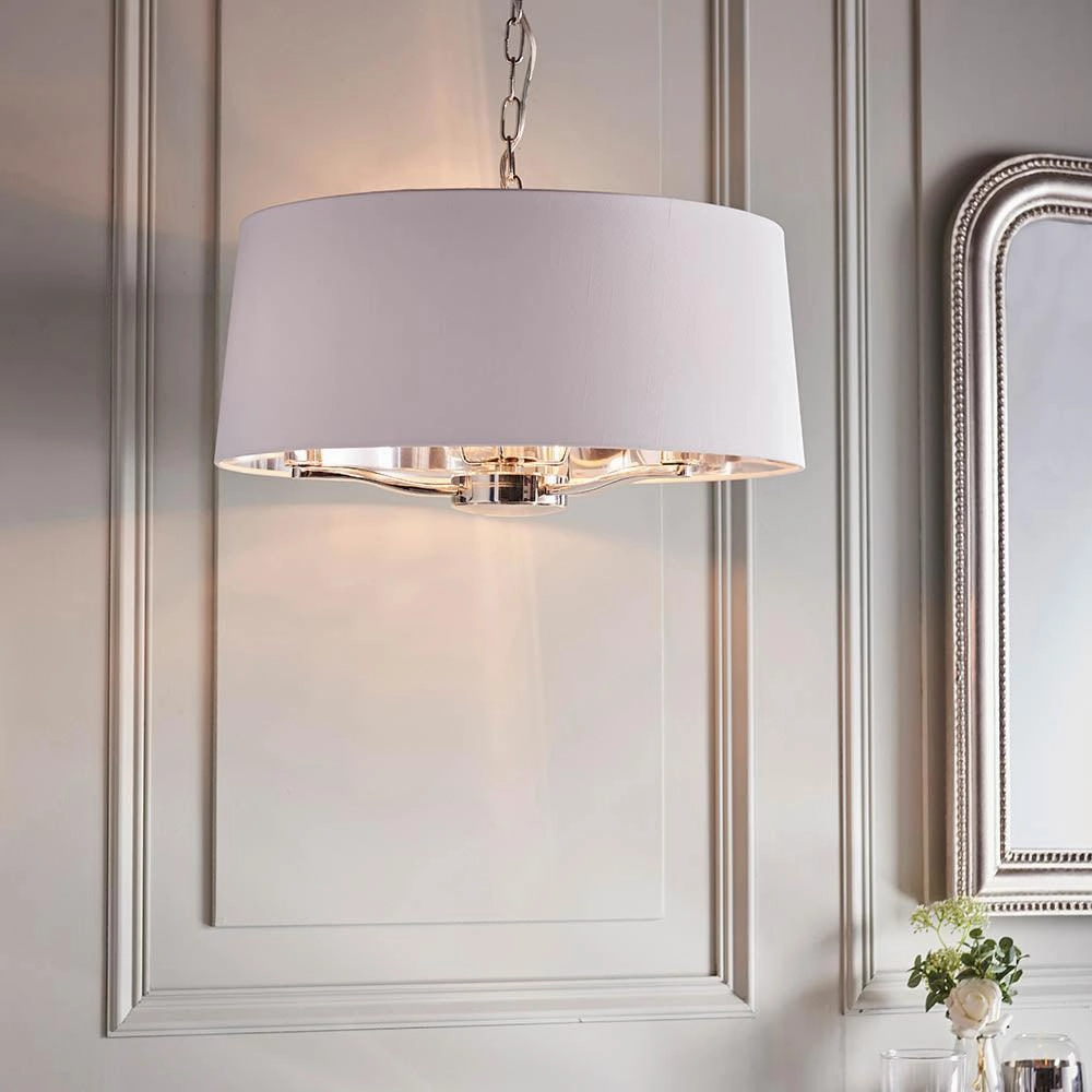 Endon Harvey 3 Light Bright Nickel Ceiling Pendant