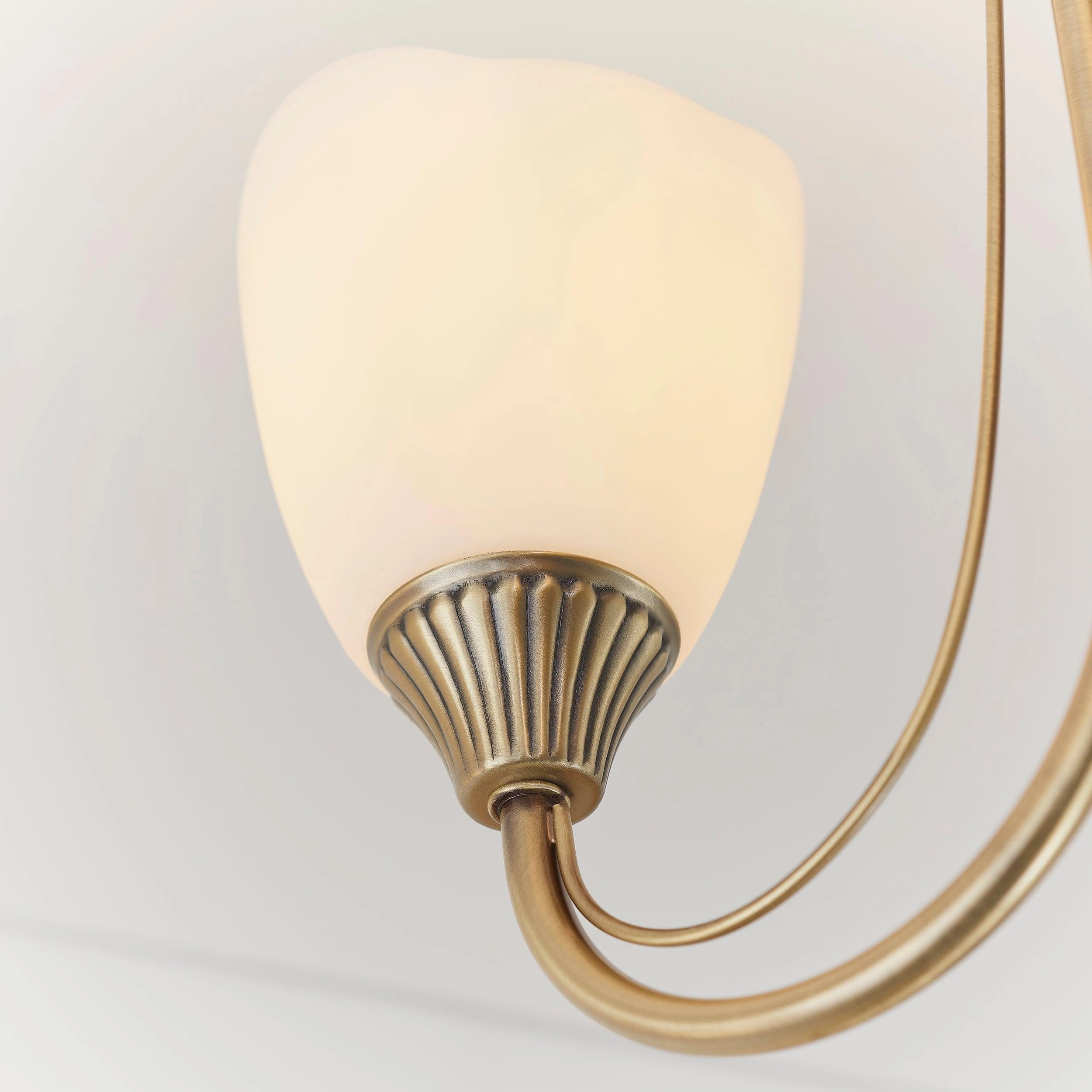 Endon Haughton Antique Brass 3 Light Semi Flush Ceiling Light