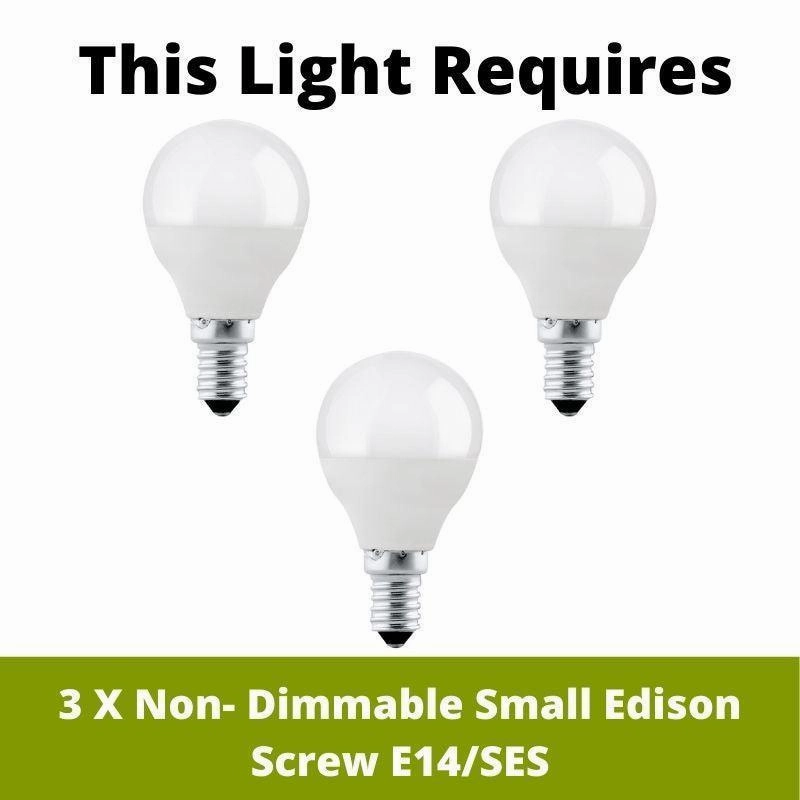 Endon Highclere Brushed Chrome 3 Light Table Lamp - Linen Shade