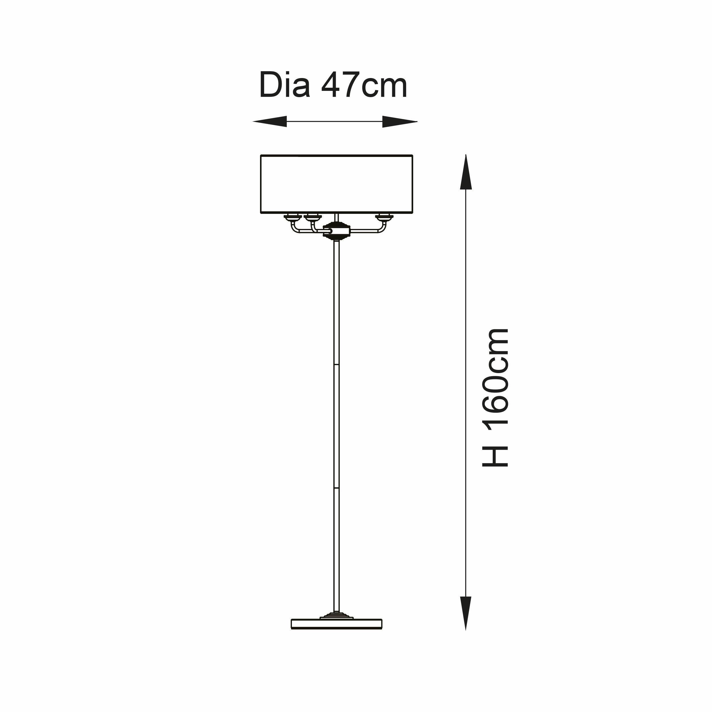 Endon Highclere Vintage Brass Floor Lamp - Linen Shade
