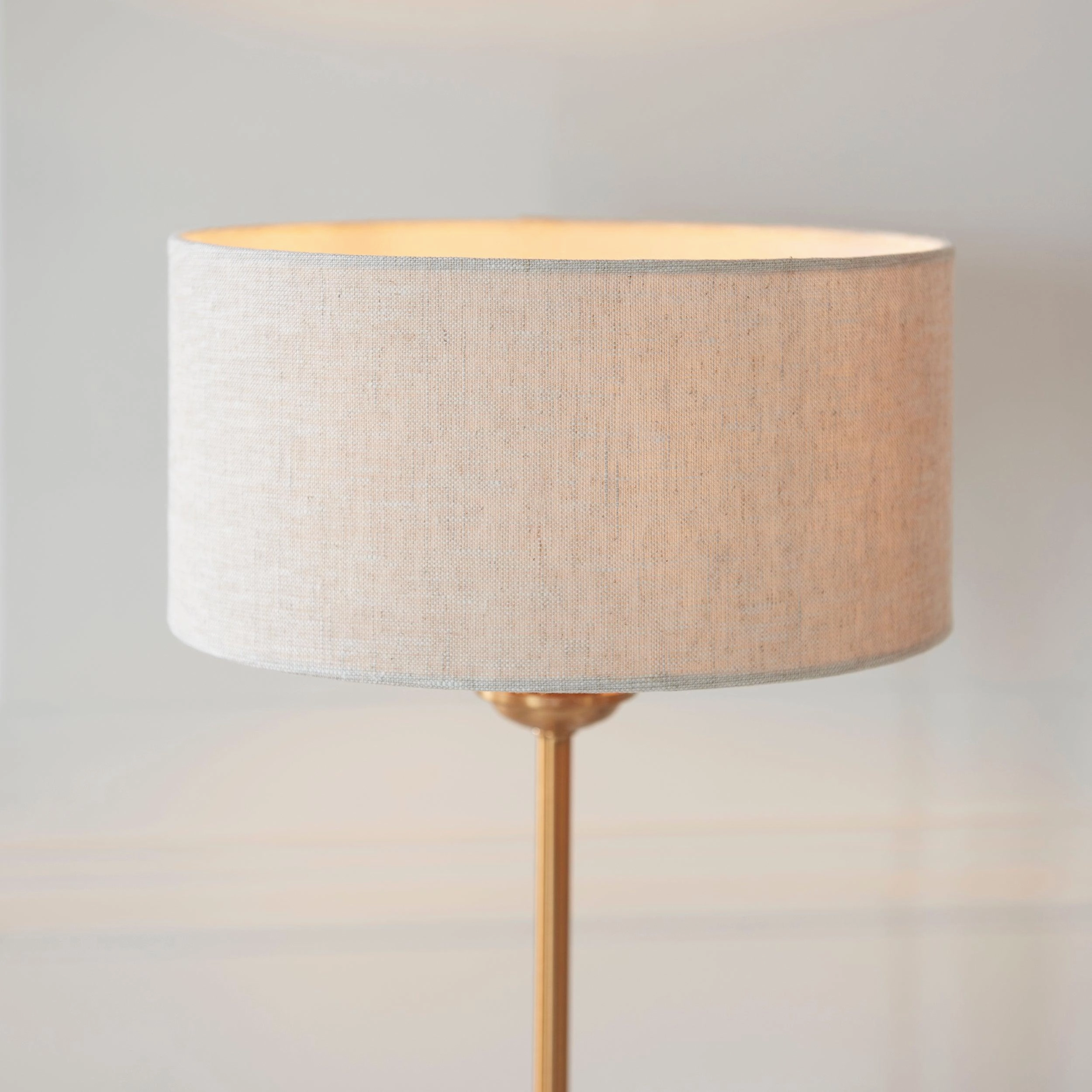 Endon Highclere Vintage Brass Table Lamp - Natural Shade