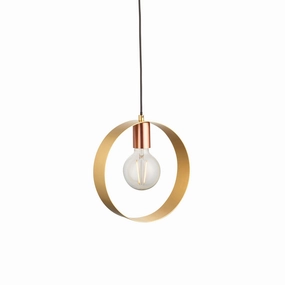 Endon Hoop 1 Light Brass Finish Pendant Ceiling Light white ceiling lamp