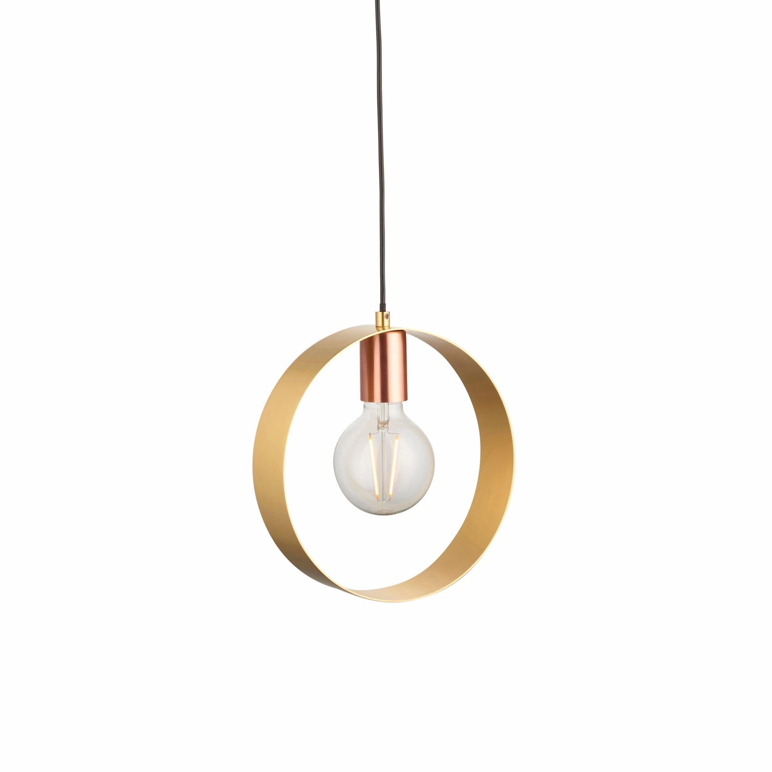 Endon Hoop 1 Light Brass Finish Pendant Ceiling Light ambient ceiling fixture