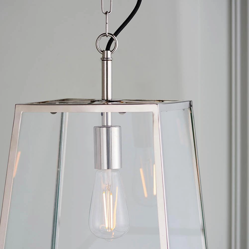 Endon Hurst 1 Light Nickel Finish Ceiling Pendant