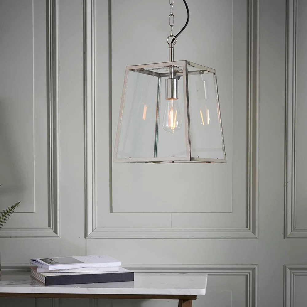 Endon Hurst 1 Light Nickel Finish Ceiling Pendant