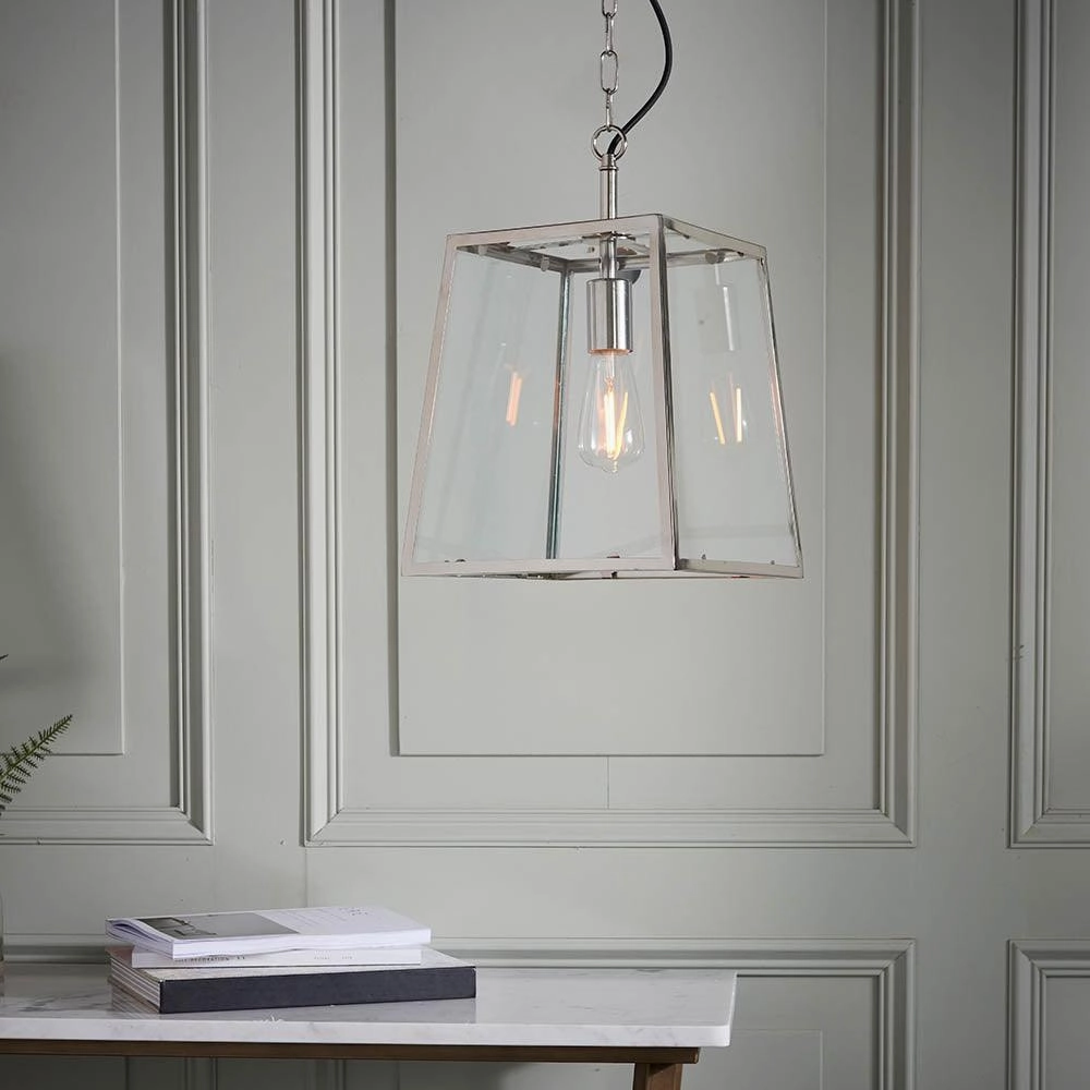 Endon Hurst 1 Light Nickel Finish Ceiling Pendant