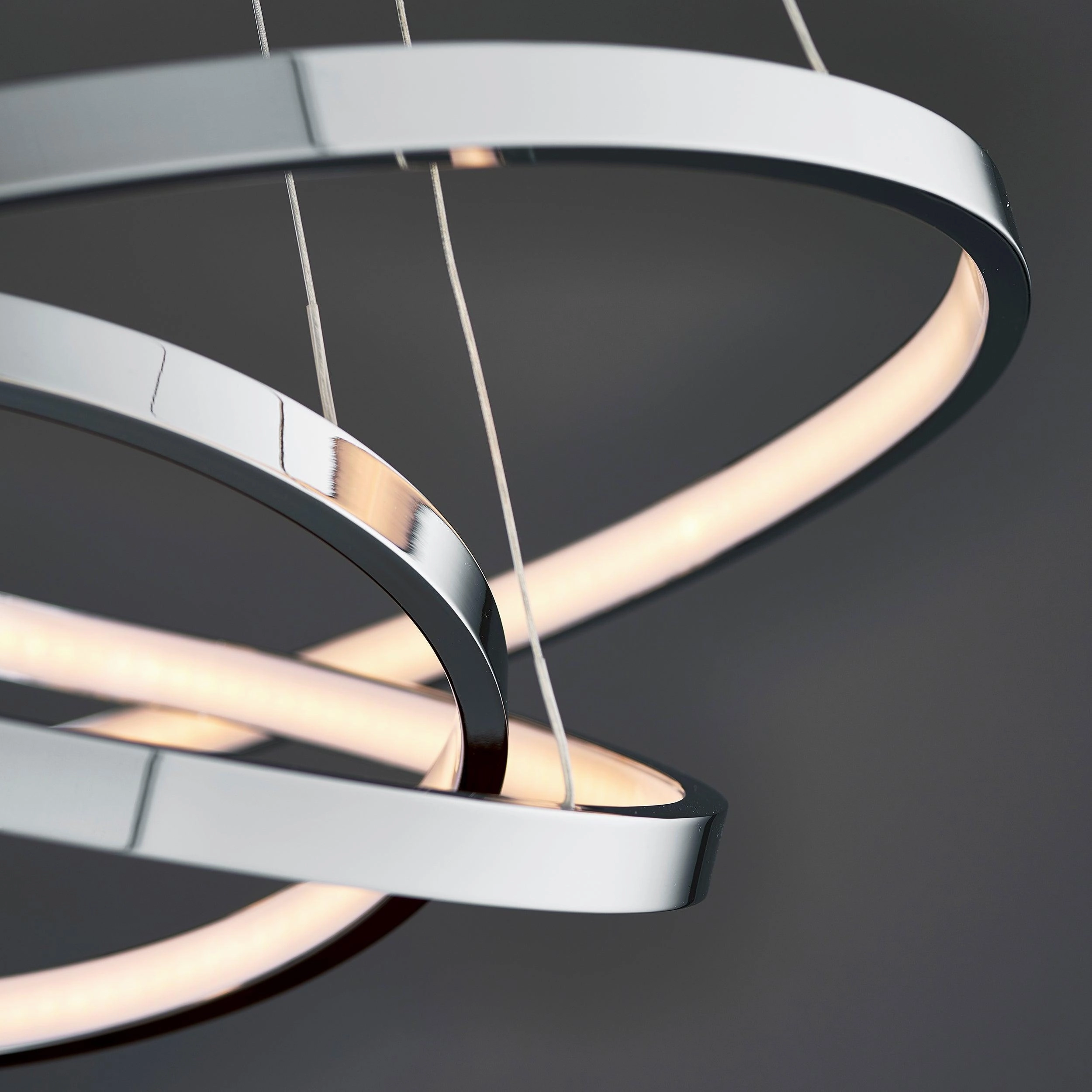 Endon Kline 3 Ring LED Chrome & Frosted Acrylic Ceiling Pendant