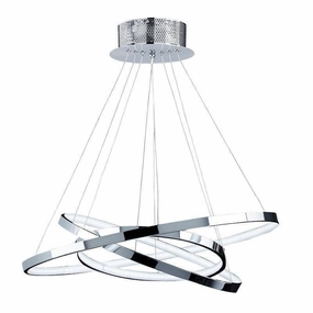 Endon Kline 3 Ring LED Chrome & Frosted Acrylic Ceiling Pendant white ceiling lamp