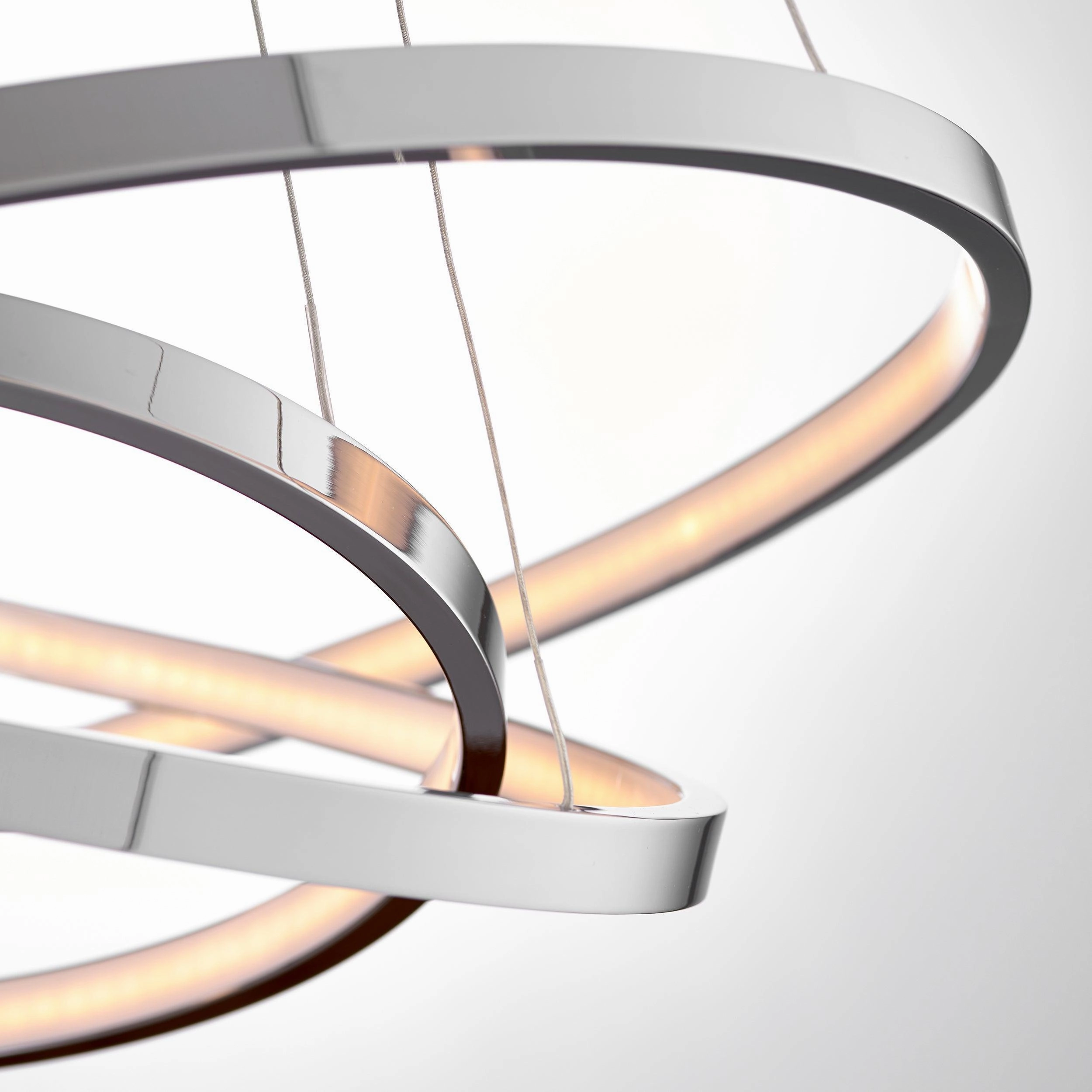 Endon Kline 3 Ring LED Chrome & Frosted Acrylic Ceiling Pendant