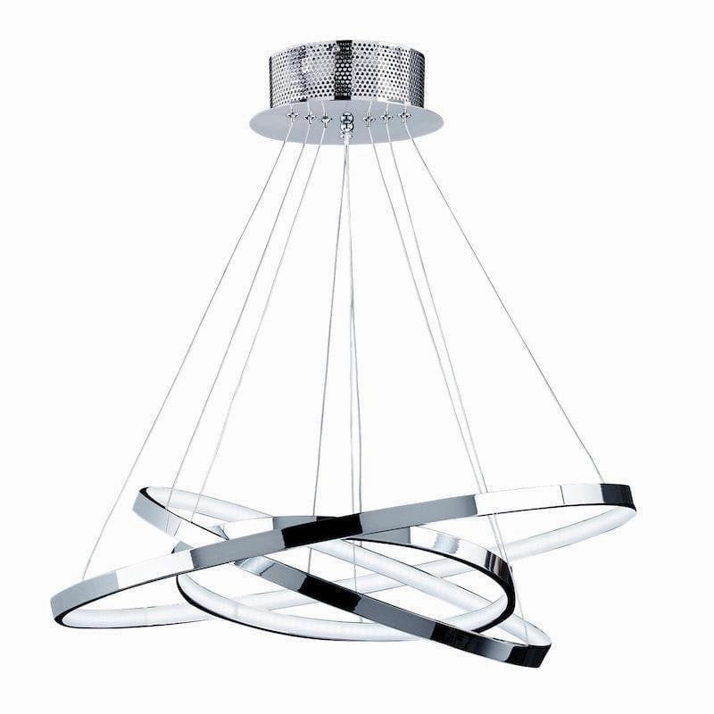 Endon Kline 3 Ring LED Chrome & Frosted Acrylic Ceiling Pendant white ceiling lamp