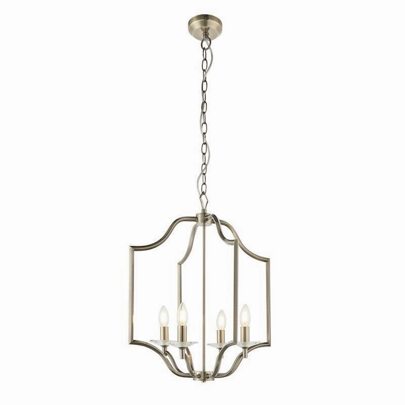 Endon Lainey 4 Light Antique Brass Ceiling Pendant ambient ceiling fixture