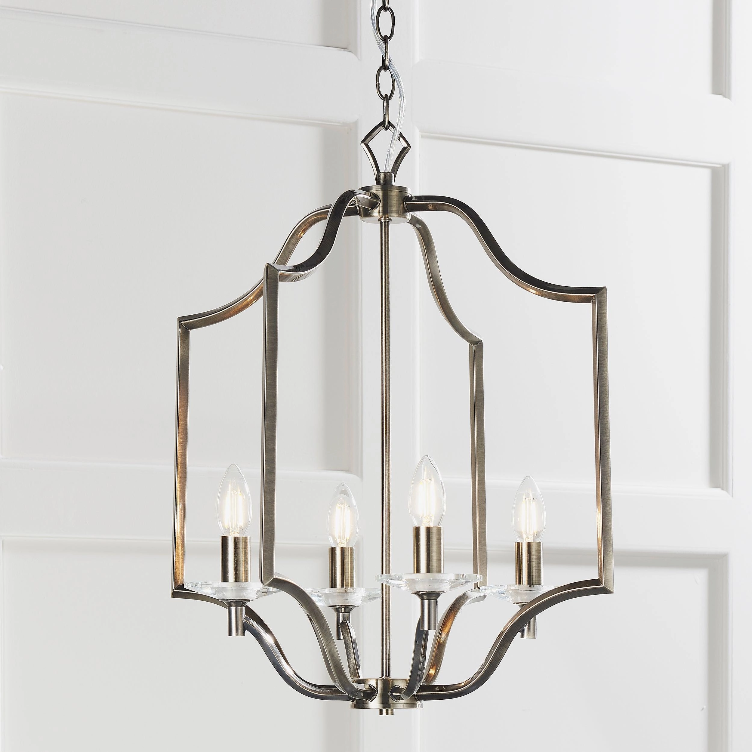 Endon Lainey 4 Light Antique Brass Ceiling Pendant