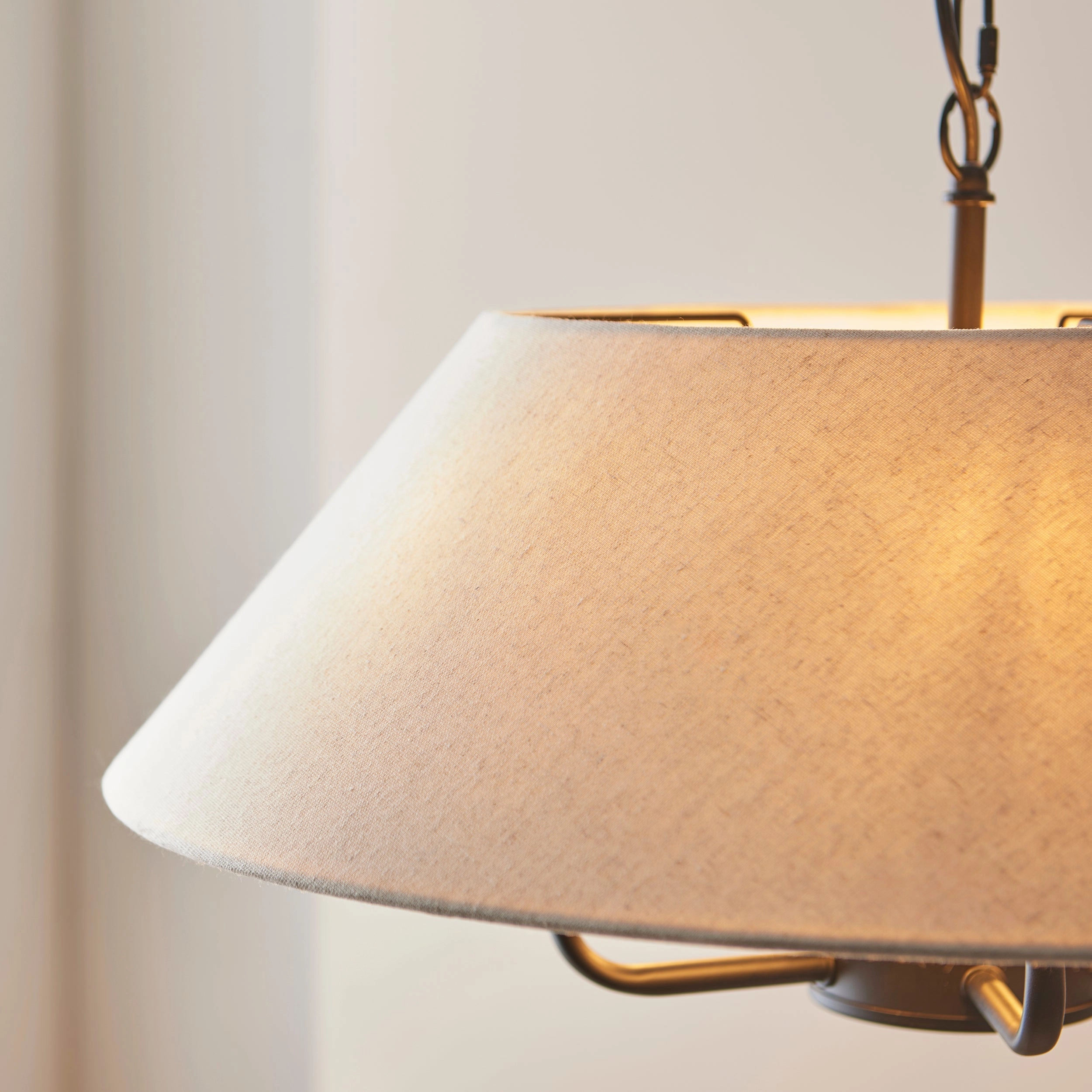 Endon Lille Antique Black 5 Light Pendant - Linen Shade