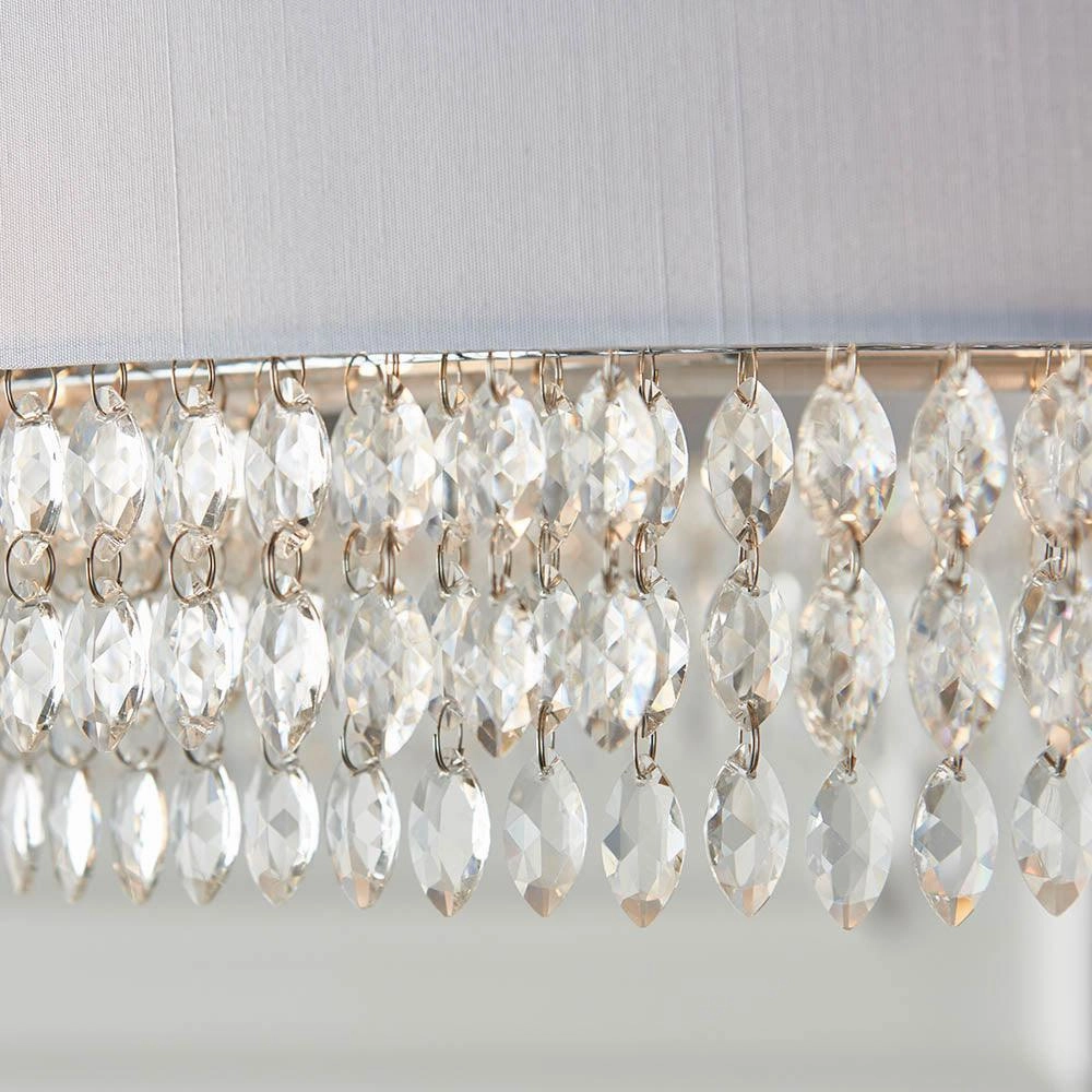 Endon Malmesbury 6 Light Silver Grey Pendant Ceiling Light