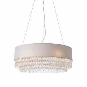 Endon Malmesbury 6 Light Silver Grey Pendant Ceiling Light white ceiling lamp