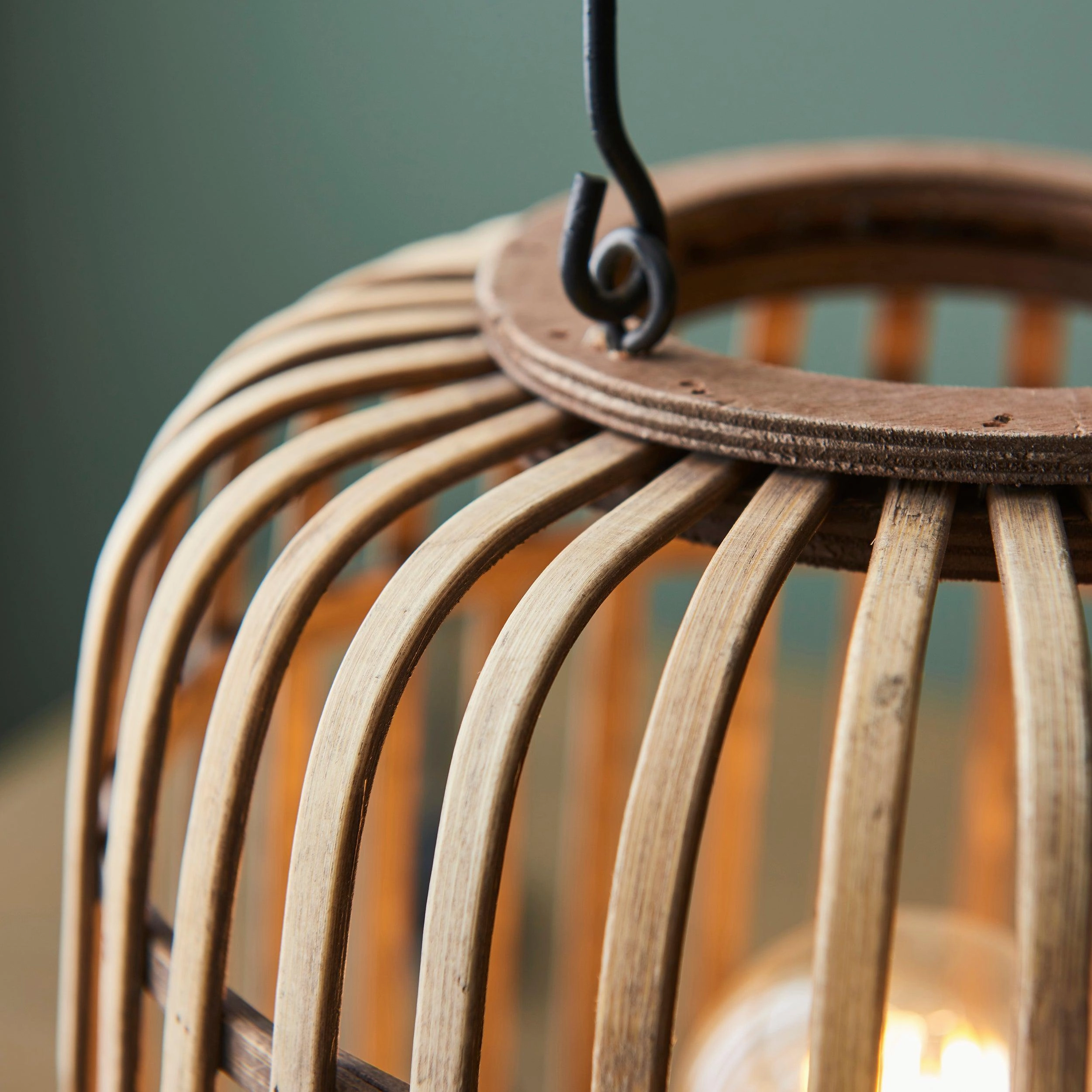 Endon Mathias 1 Light Table Lamp With Light Bamboo Cage