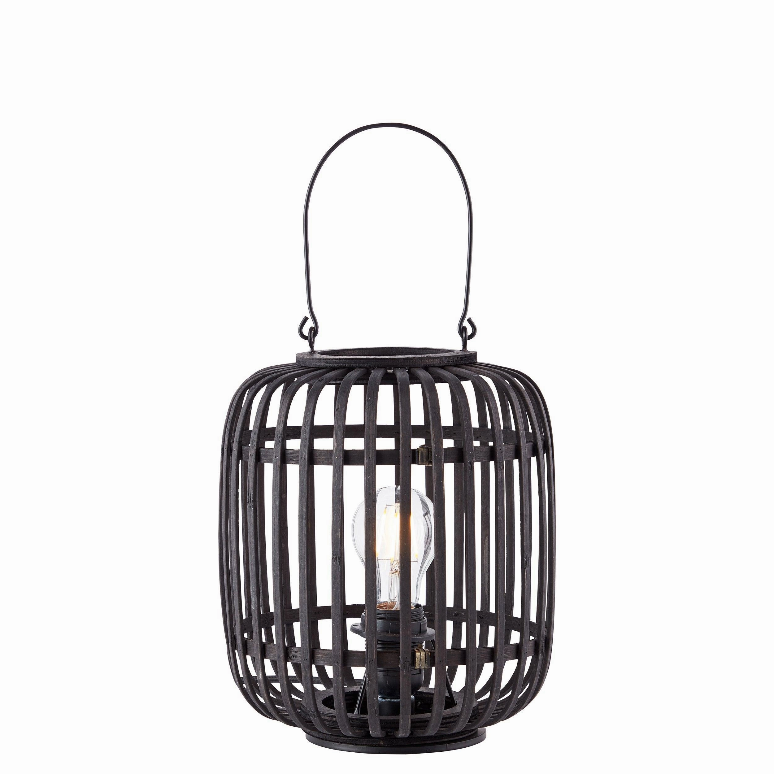 Endon Mathias Table Lamp With Dark Bamboo Cage energy-saving LED light