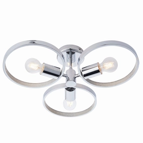 Endon Merola 3 Light Chrome LED Semi Flush Bathroom Light white ceiling lamp