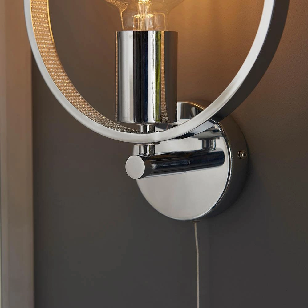 Endon Merola Chrome Finish Bathroom Wall Light - Open Box