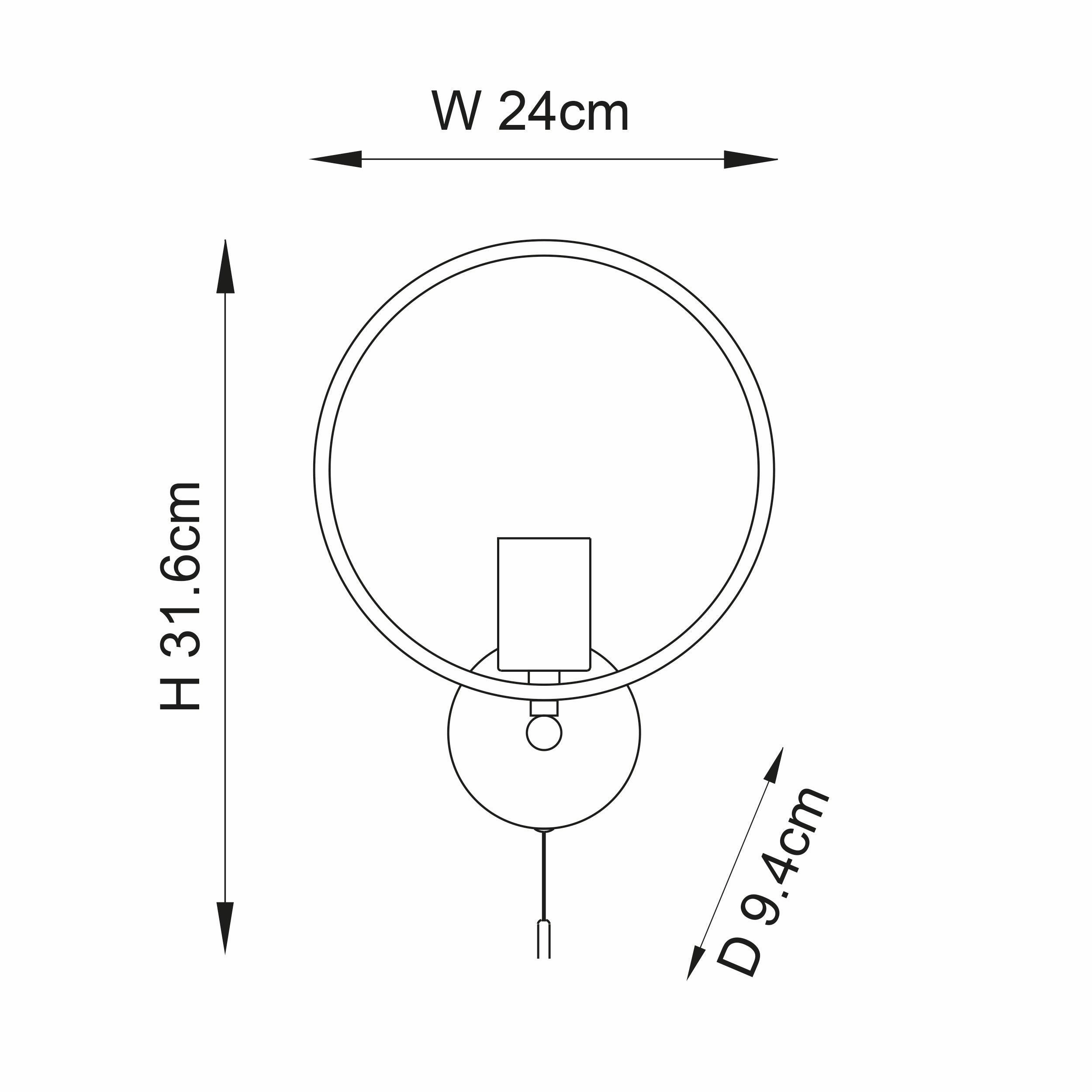 Endon Merola Chrome Finish Bathroom Wall Light - Open Box