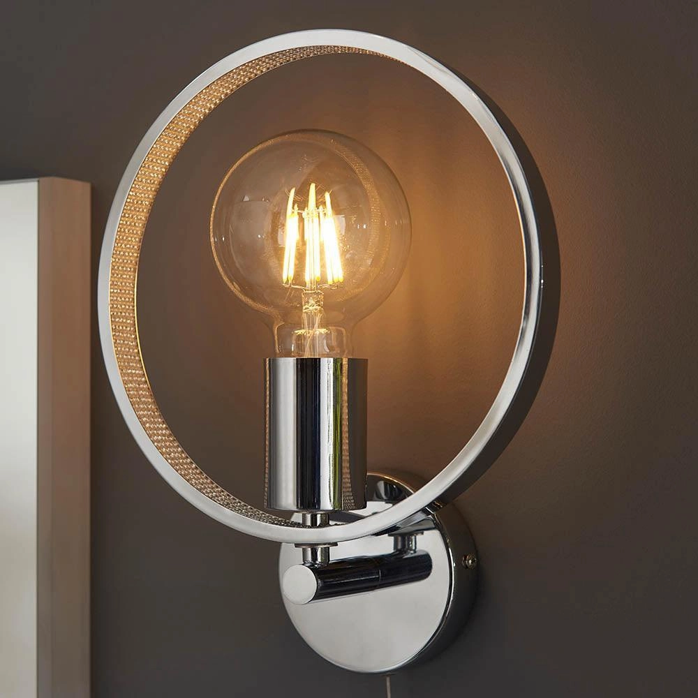 Endon Merola Chrome Finish Bathroom Wall Light - Open Box