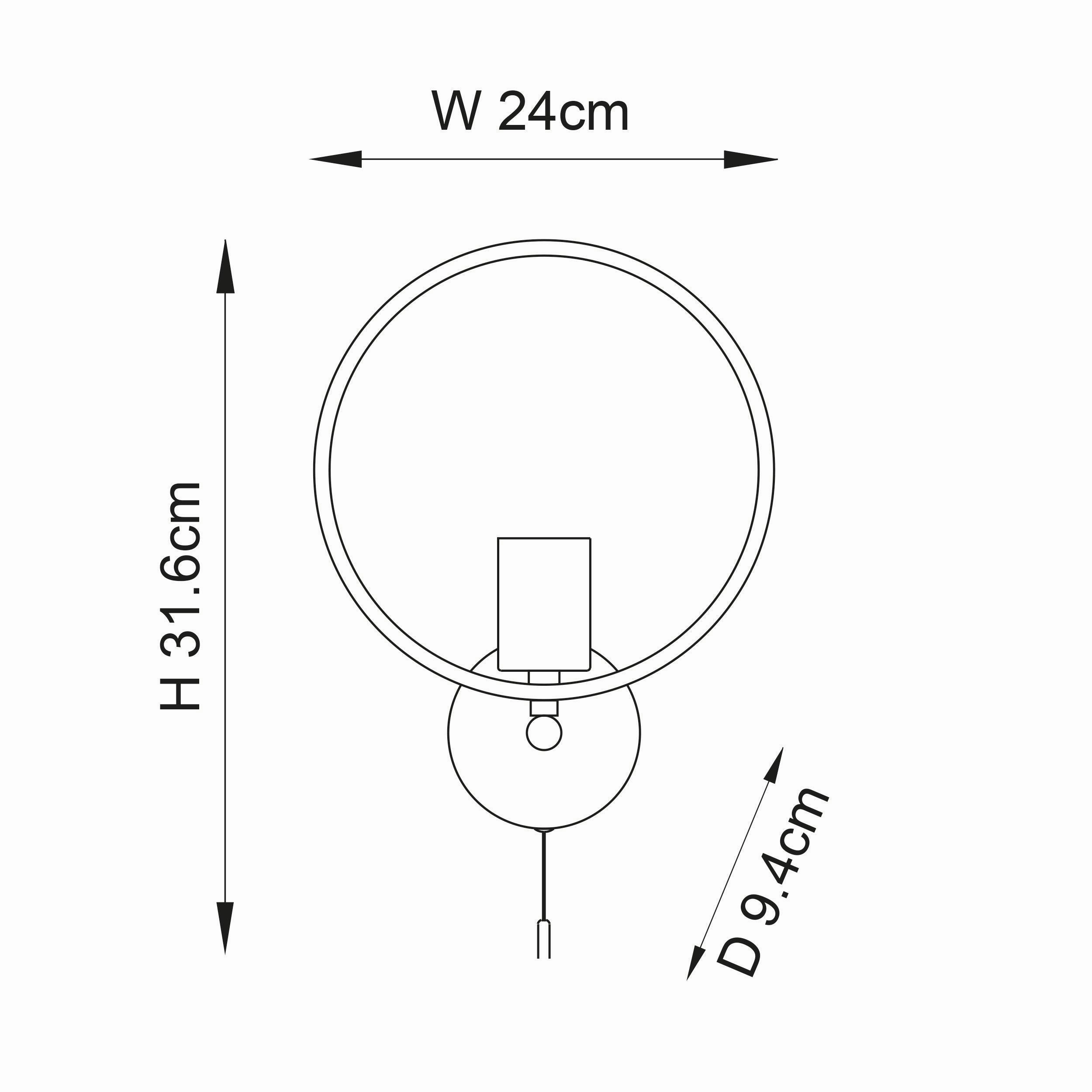 Endon Merola Chrome Finish Bathroom Wall Light
