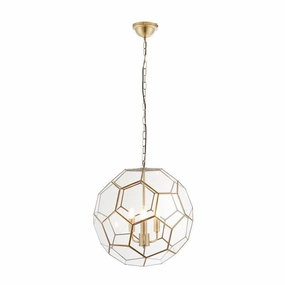 Endon Miele 3 Light Brass & Glass Ceiling Pendant white ceiling lamp