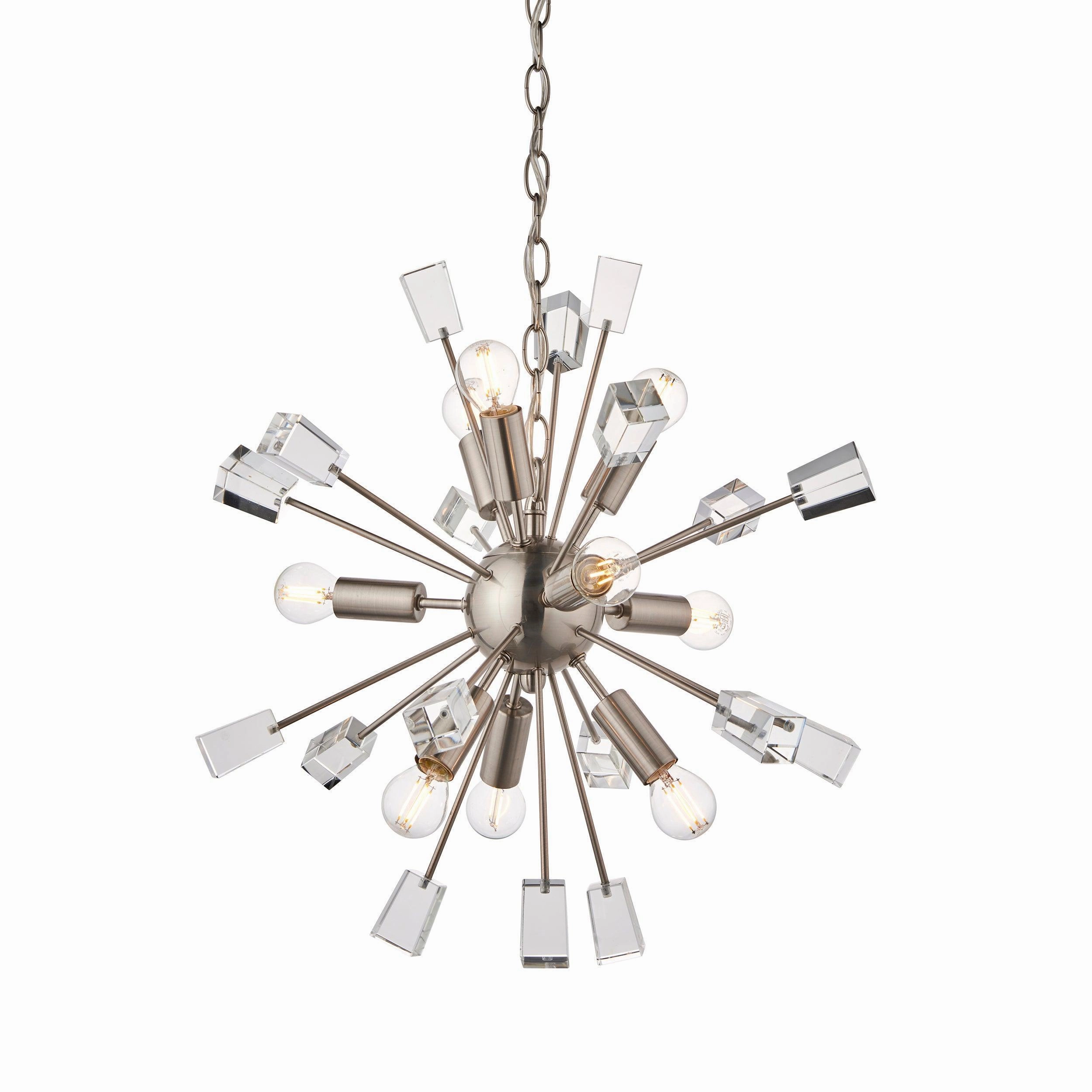 Endon Miro 9 Light Satin Nickel Pendant Ceiling Light white ceiling lamp