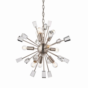 Endon Miro 9 Light Satin Nickel Pendant Ceiling Light white ceiling lamp
