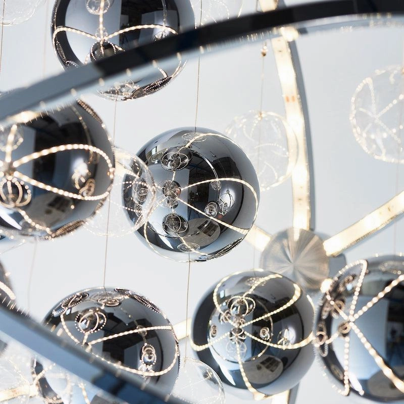 Endon Muni Chrome & Clear Glass 48cm Pendant Ceiling Light
