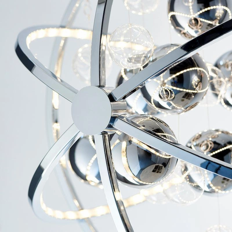 Endon Muni Chrome & Clear Glass 48cm Pendant Ceiling Light