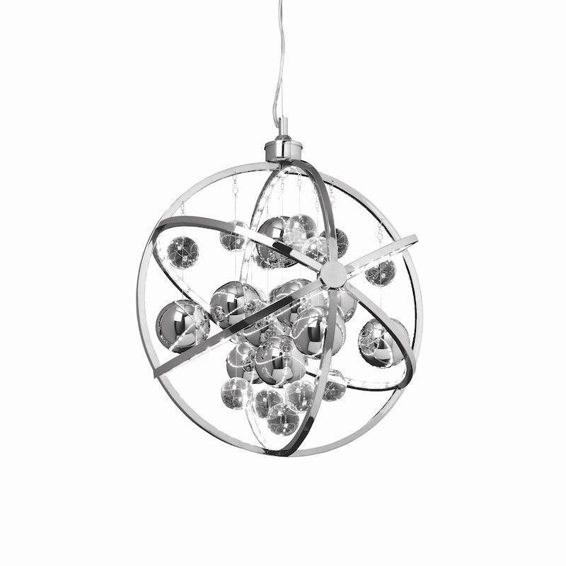 Endon Muni Chrome & Clear Glass 48cm Pendant Ceiling Light