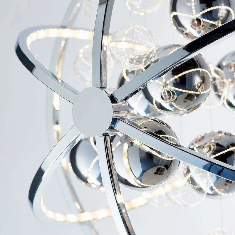 Endon Muni Chrome & Clear Glass 48cm Pendant Ceiling Light