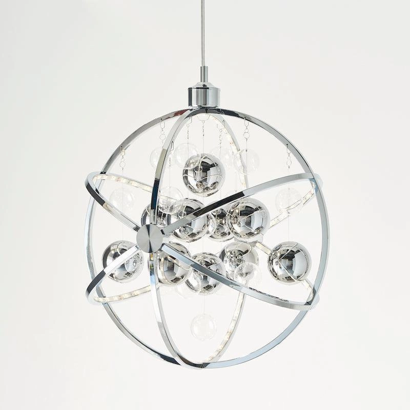 Endon Muni Chrome & Clear Glass 48cm Pendant Ceiling Light