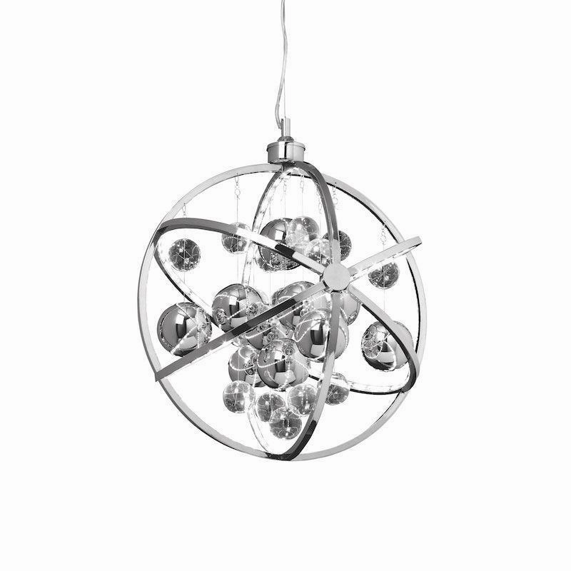 Endon Muni Chrome & Clear Glass 48cm Pendant Ceiling Light