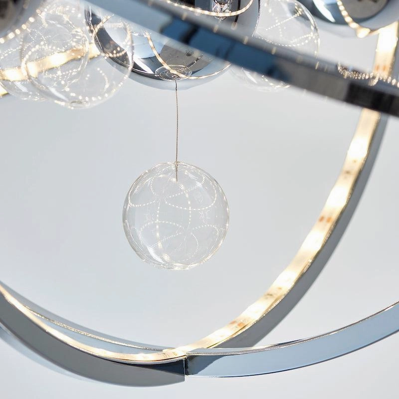 Endon Muni Chrome & Clear Glass 48cm Pendant Ceiling Light