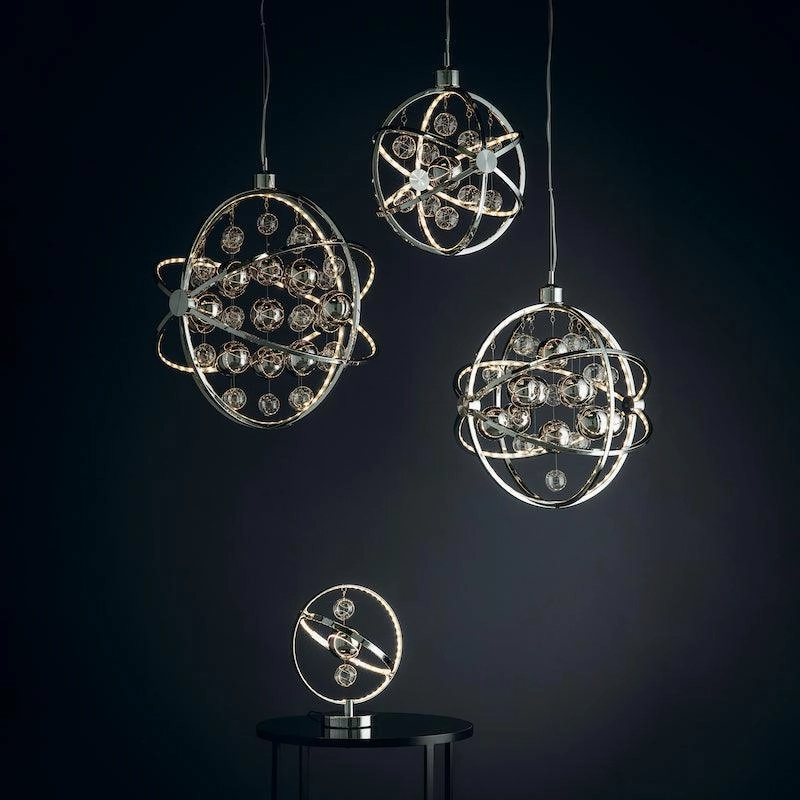 Endon Muni Chrome & Clear Glass 48cm Pendant Ceiling Light