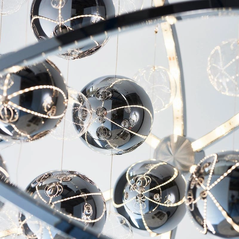 Endon Muni Chrome & Clear Glass 48cm Pendant Ceiling Light