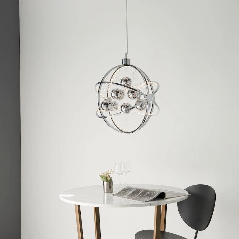 Endon Muni Chrome & Clear Glass 48cm Pendant Ceiling Light