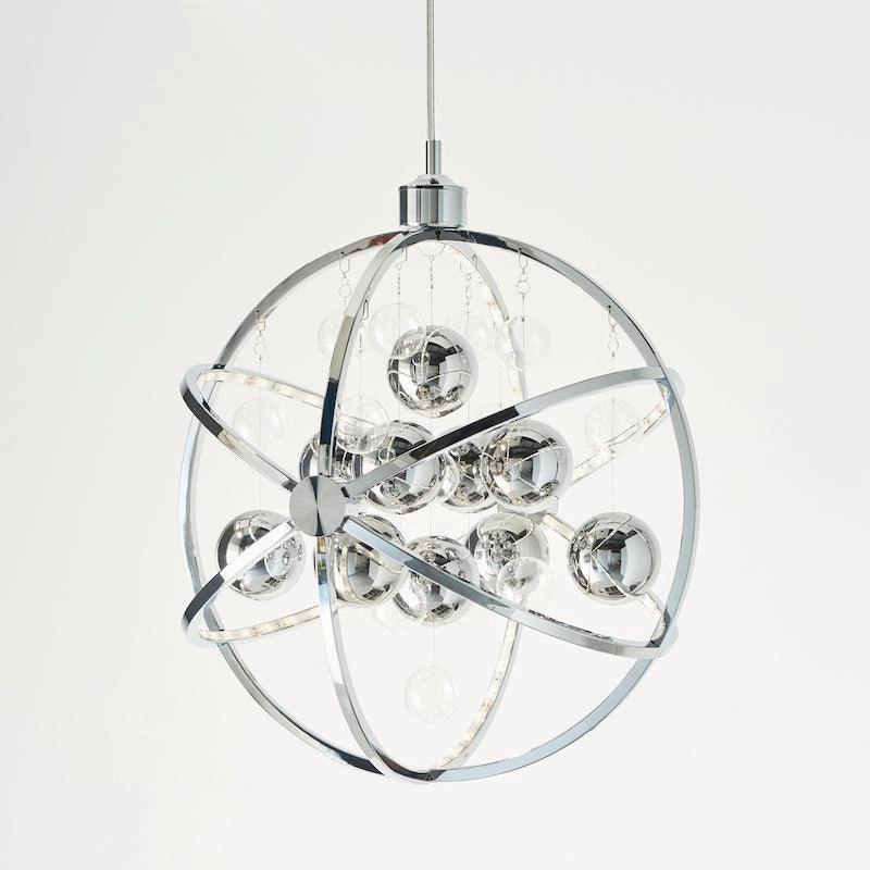 Endon Muni Chrome & Clear Glass 48cm Pendant Ceiling Light