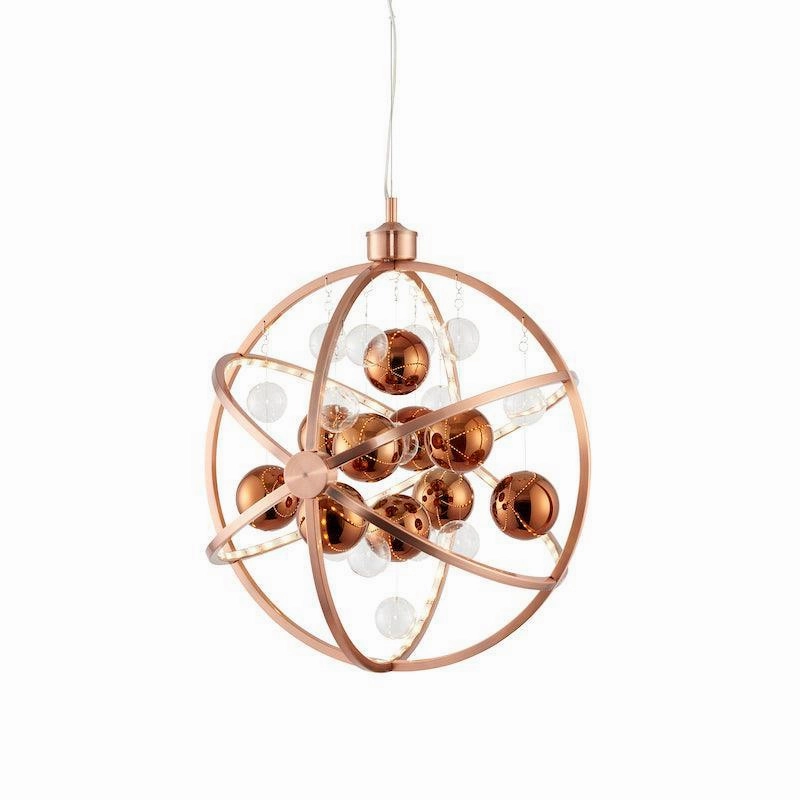 Endon Muni Copper & Clear Glass Pendant Ceiling Light
