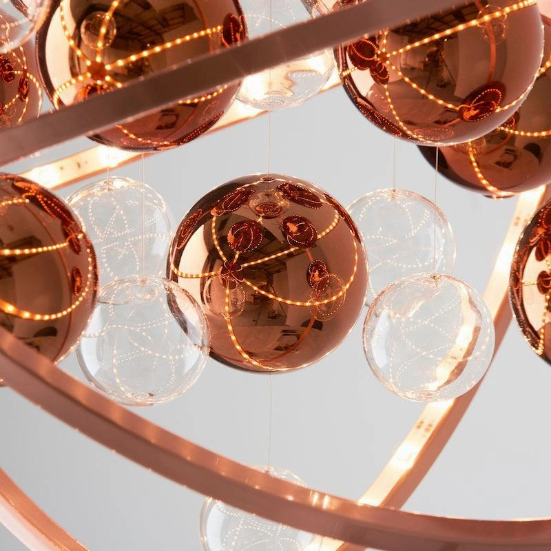 Endon Muni Copper & Clear Glass Pendant Ceiling Light